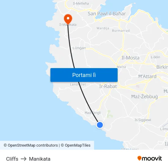 Cliffs to Manikata map