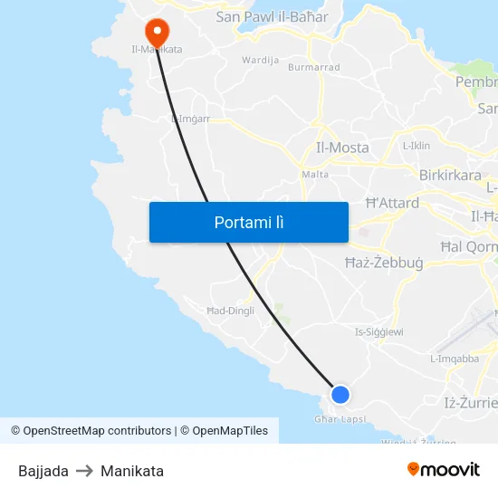 Bajjada to Manikata map