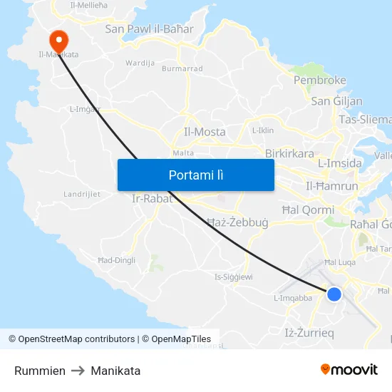 Rummien to Manikata map
