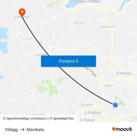 Villagg to Manikata map