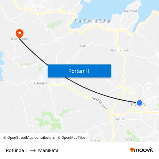 Rotunda 1 to Manikata map