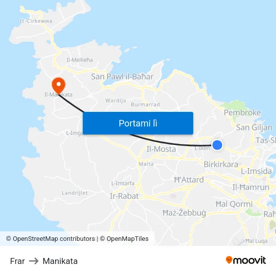 Frar to Manikata map