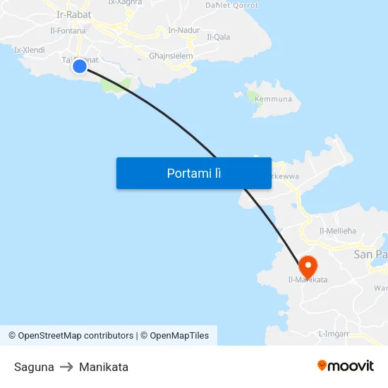 Saguna to Manikata map