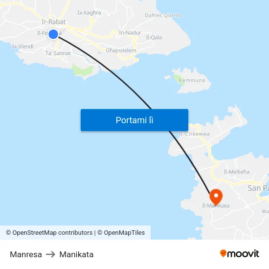 Manresa to Manikata map