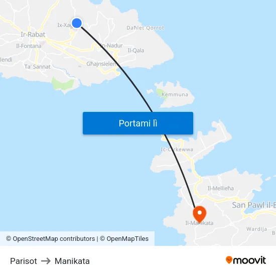 Parisot to Manikata map
