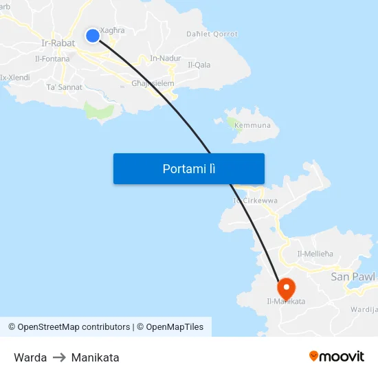 Warda to Manikata map