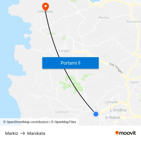 Markiz to Manikata map