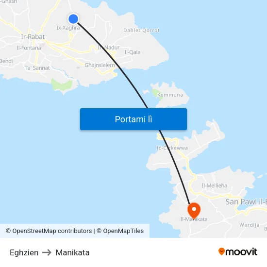 Eghzien to Manikata map