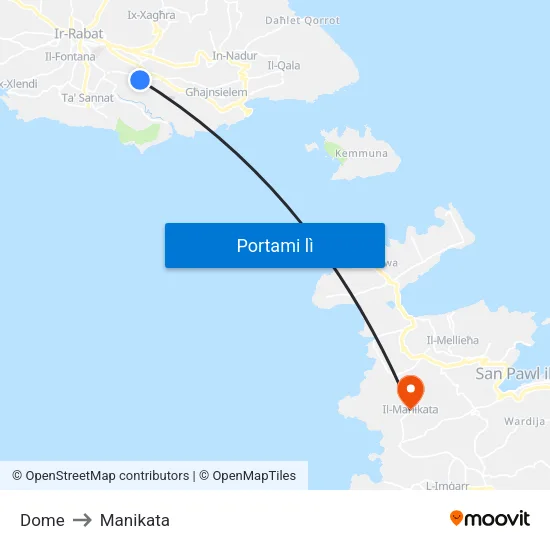 Dome to Manikata map