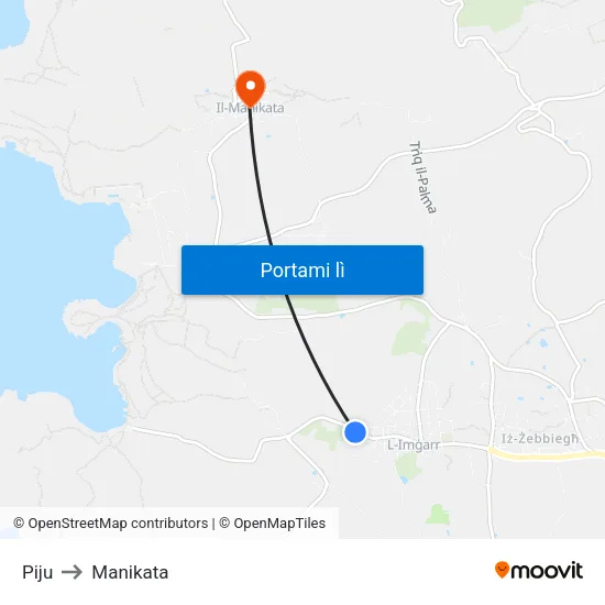 Piju to Manikata map