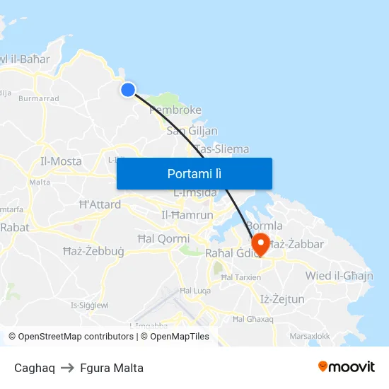 Caghaq to Fgura Malta map