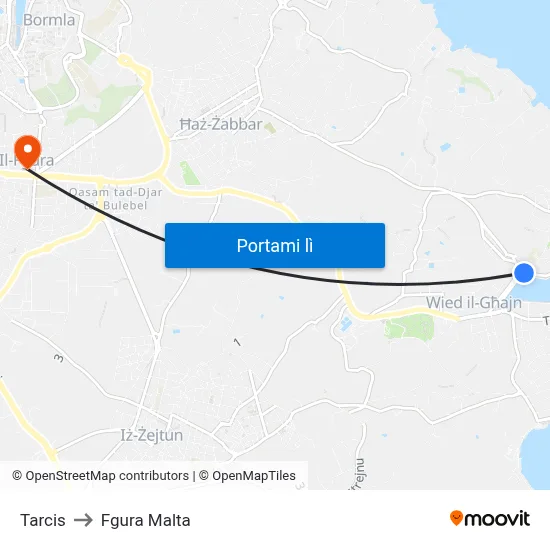 Tarcis to Fgura Malta map
