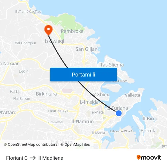 Floriani C to Il Madliena map