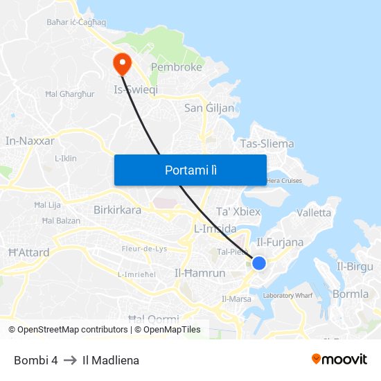 Bombi 4 to Il Madliena map