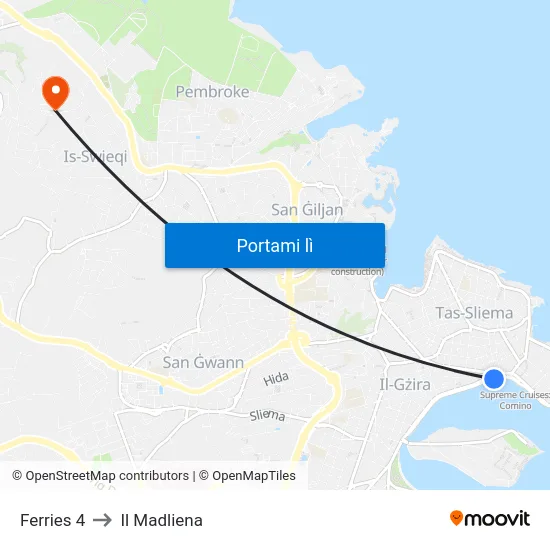 Ferries 4 to Il Madliena map
