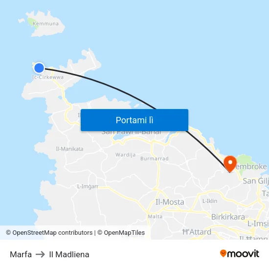 Marfa to Il Madliena map