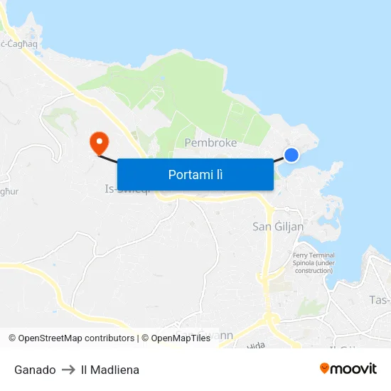 Ganado to Il Madliena map