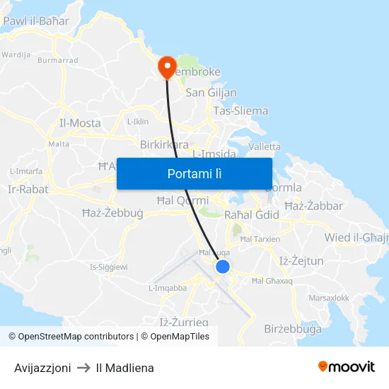 Avijazzjoni to Il Madliena map