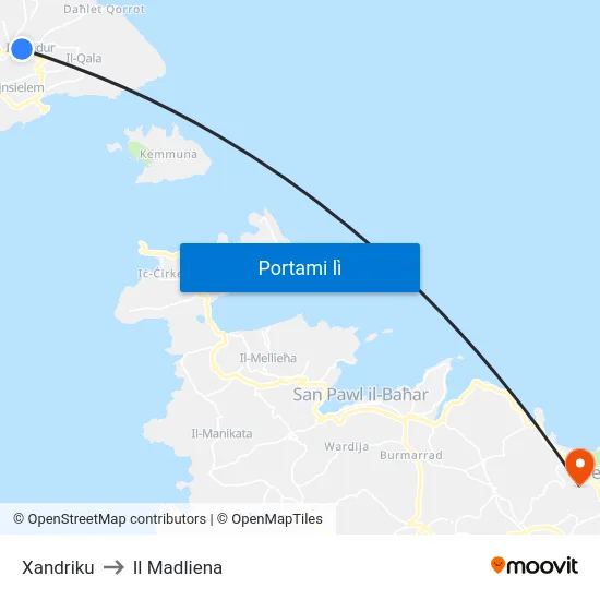 Xandriku to Il Madliena map