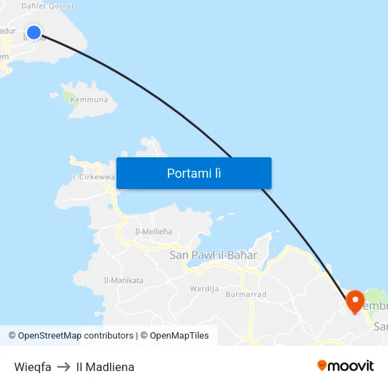 Wieqfa to Il Madliena map