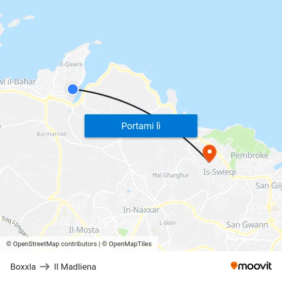 Boxxla to Il Madliena map