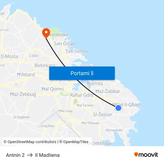 Antnin 2 to Il Madliena map