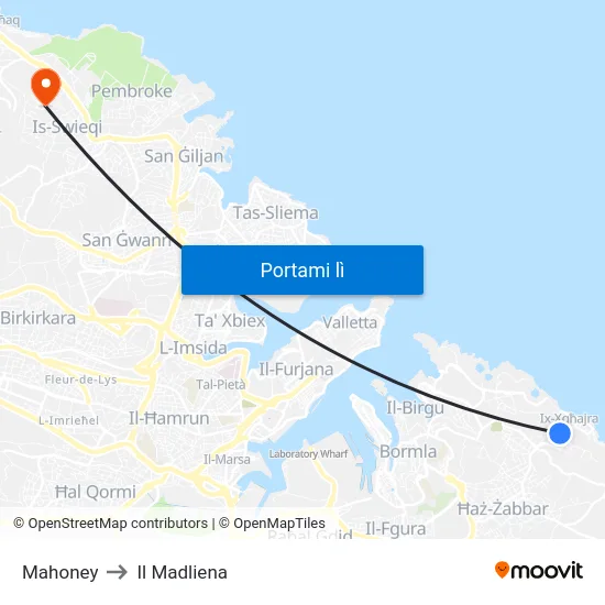 Mahoney to Il Madliena map
