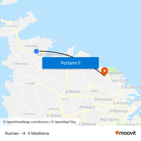 Ruman to Il Madliena map