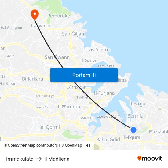 Immakulata to Il Madliena map