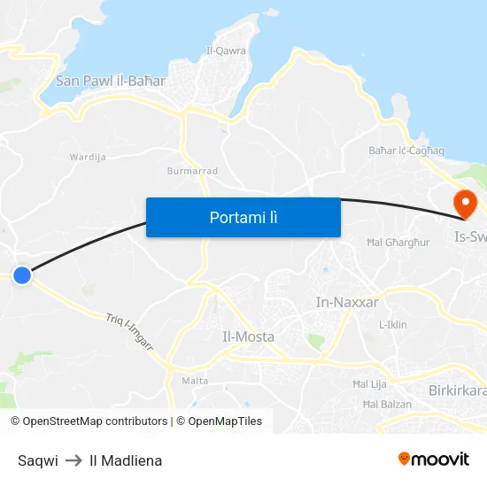 Saqwi to Il Madliena map