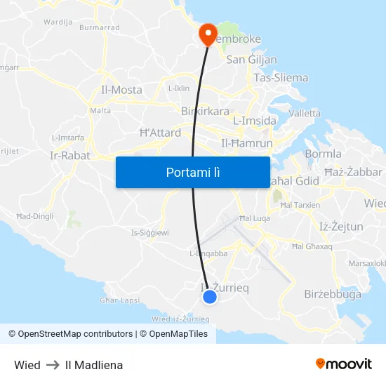 Wied to Il Madliena map