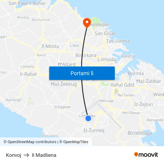 Konvoj to Il Madliena map