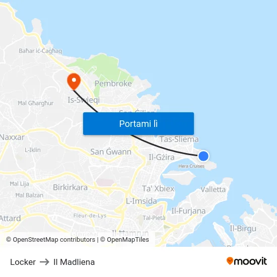 Locker to Il Madliena map