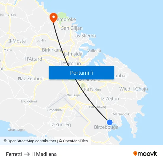 Ferretti to Il Madliena map