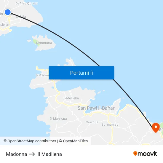 Madonna to Il Madliena map