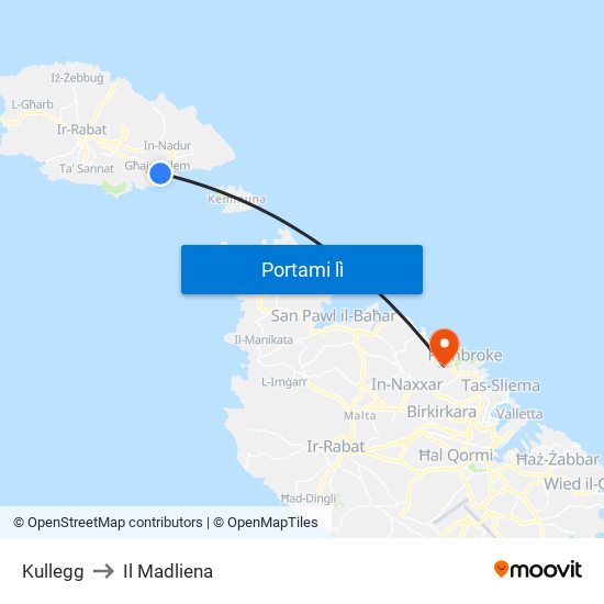 Kullegg to Il Madliena map