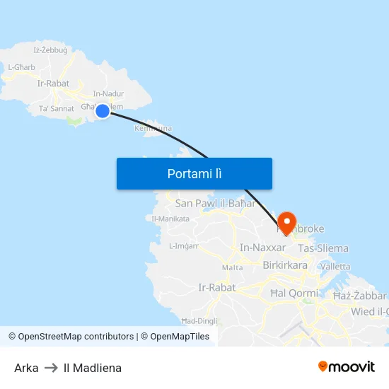 Arka to Il Madliena map