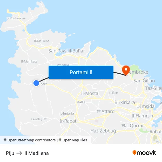 Piju to Il Madliena map