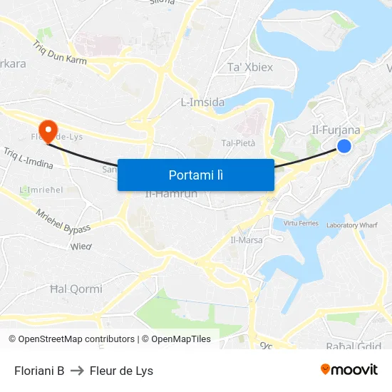 Floriani B to Fleur de Lys map