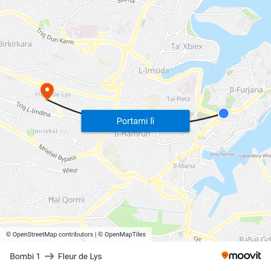Bombi 1 to Fleur de Lys map