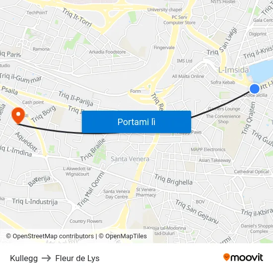Kullegg to Fleur de Lys map