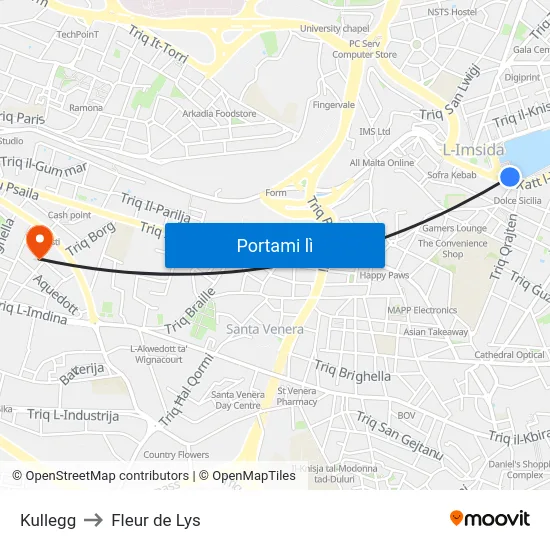 Kullegg to Fleur de Lys map
