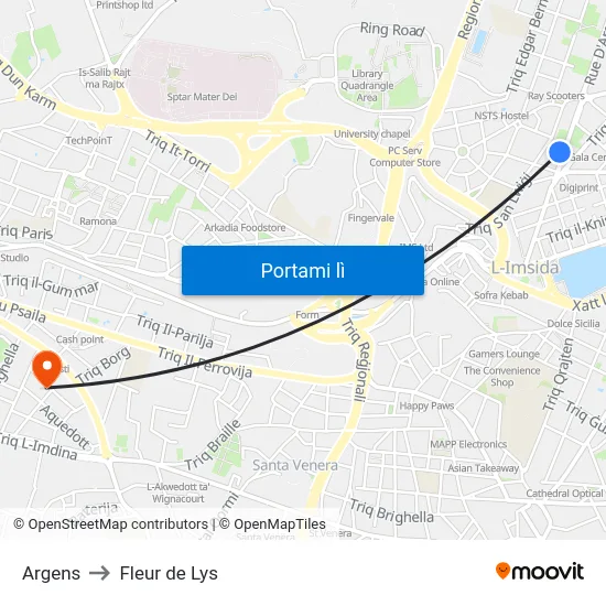 Argens to Fleur de Lys map