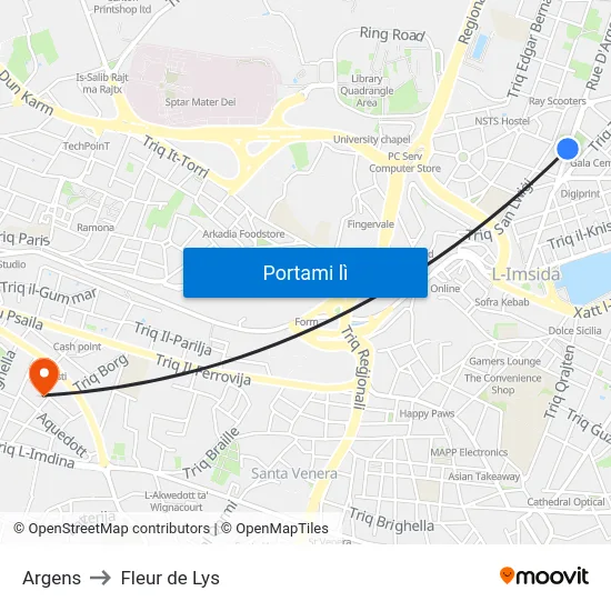 Argens to Fleur de Lys map