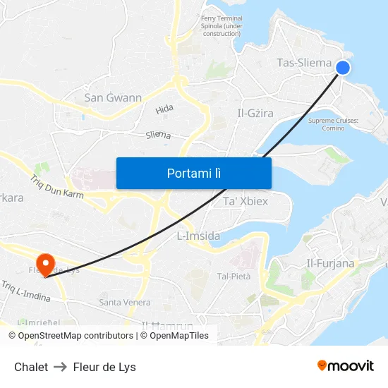 Chalet to Fleur de Lys map