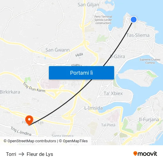 Torri to Fleur de Lys map