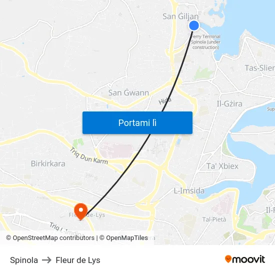 Spinola to Fleur de Lys map