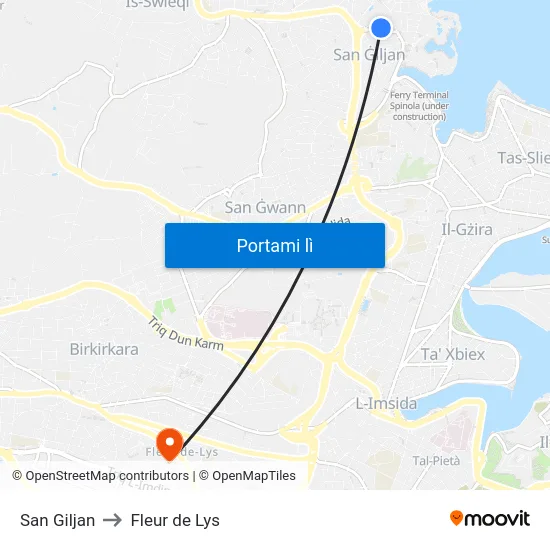 San Giljan to Fleur de Lys map