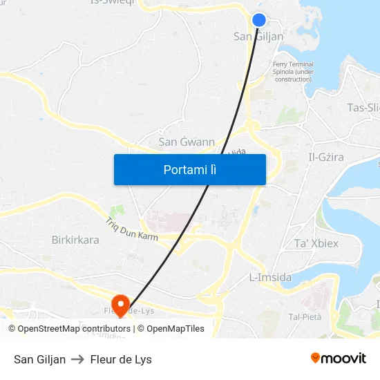 San Giljan to Fleur de Lys map