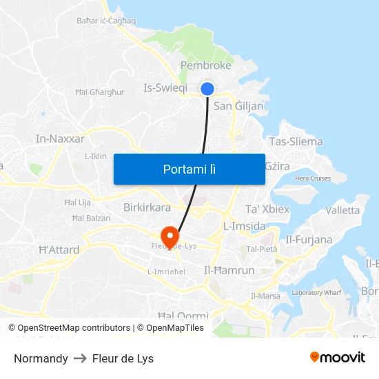 Normandy to Fleur de Lys map
